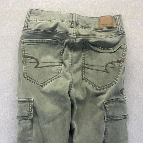 American Eagle Cargo Pants Womens Size 2 Green Super Stretch High Rise Jegging - Picture 5 of 12